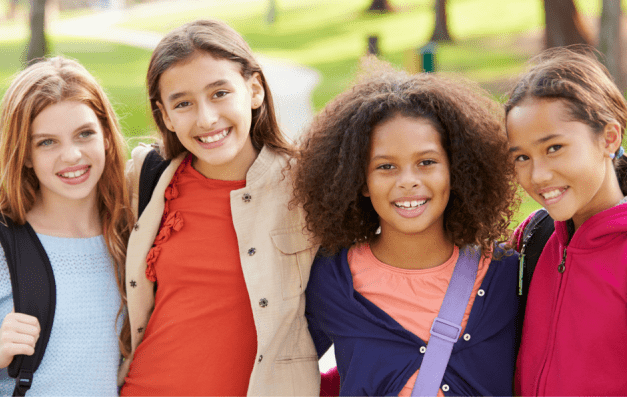 Girls in a Group Photo