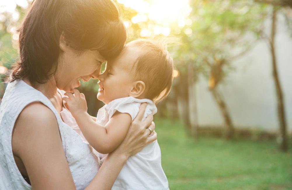 Mom and a baby photo